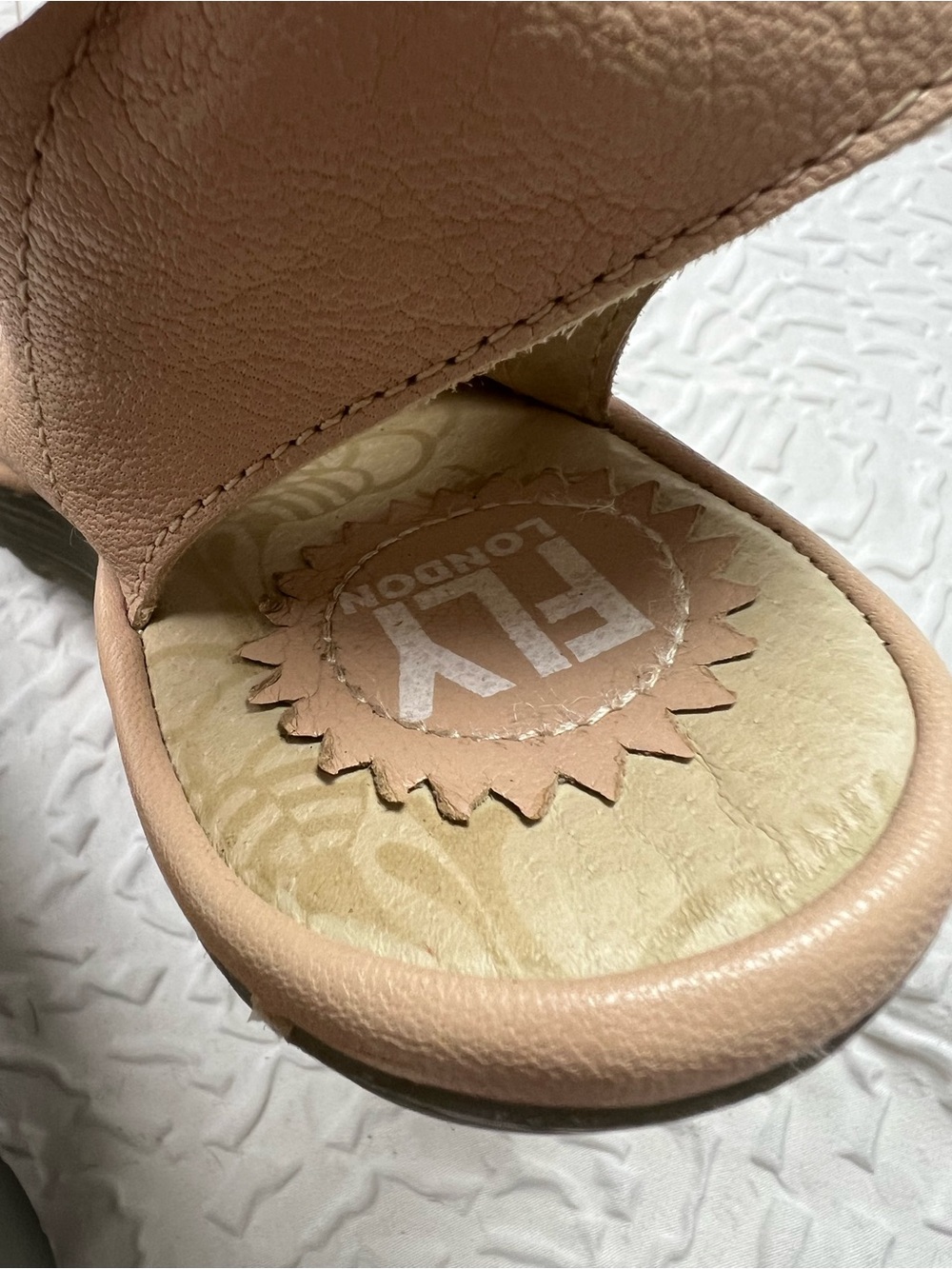 Fly London Yala Wedge Peep Toe Sandals Women’s Sandals 38 Cream - Picture 9 of 14